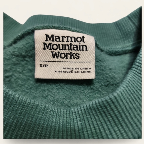 Marmot Mountain Works Crewneck Sweatshirt Women’s Small Green Pullover Fleece - Picture 3 of 6